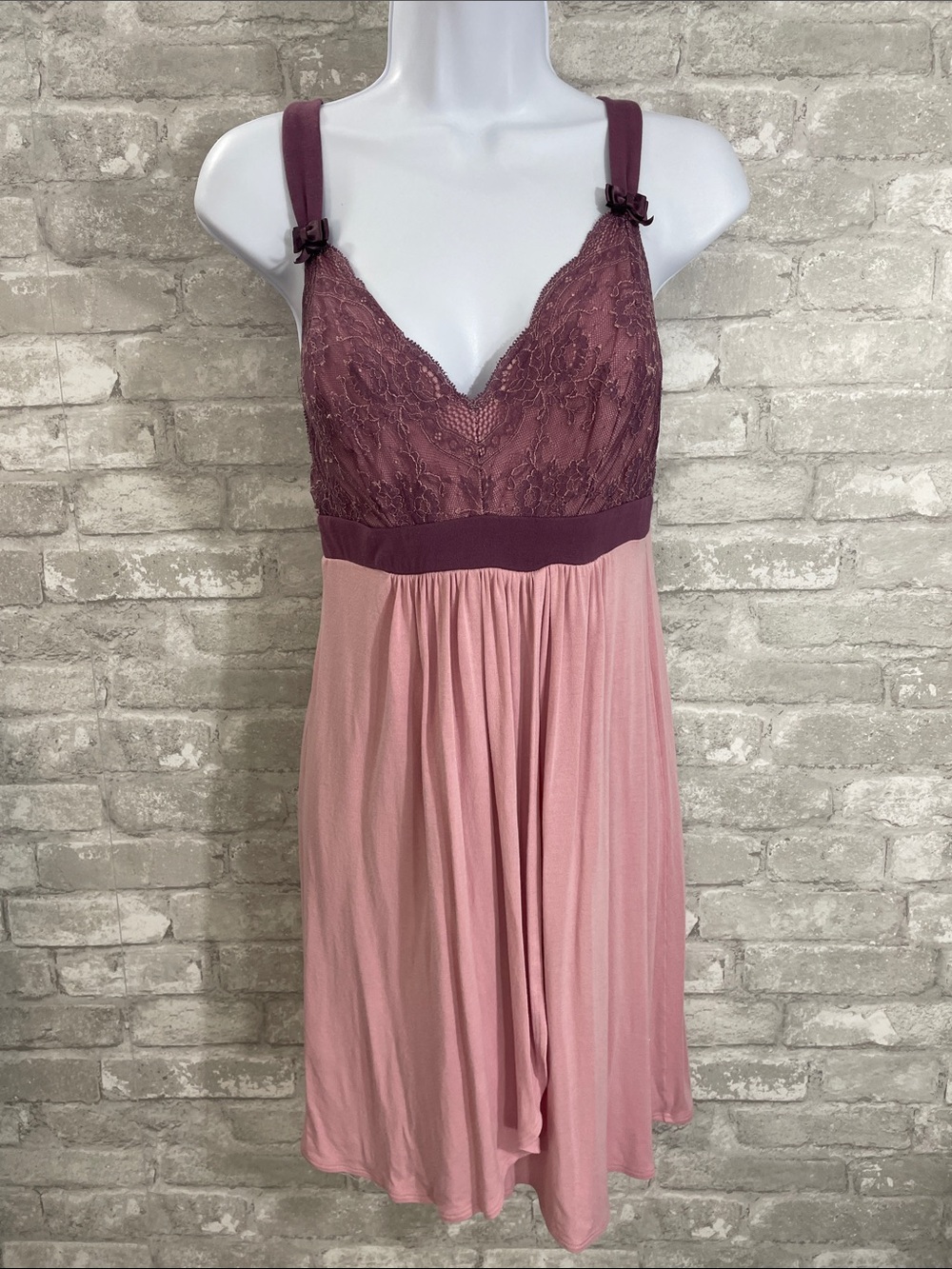 Soma Two-Tone Mauve Cool Nights Soft Support Lace Chemise
